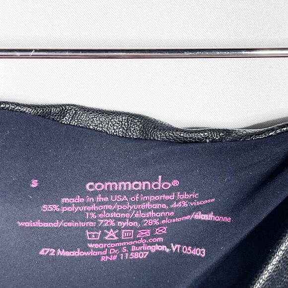 Commando Small S Black Faux Leather Leggings Perfect Control High Rise Womens - Picture 8 of 10